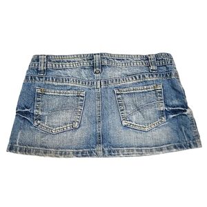 Womens Vintage 100% Cotton Garage Micro Mini Blue Denim Skirt Size 5